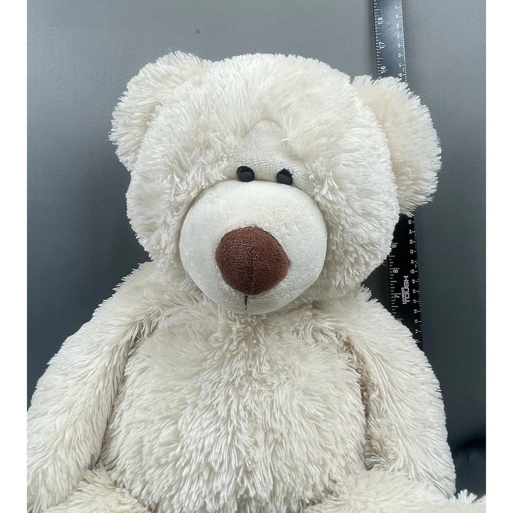 Ganz Plush Large Cream Stuffed Teddy Bear Brown Nose 18"-24" H10967 Ivory Plush - Picture 2 of 15